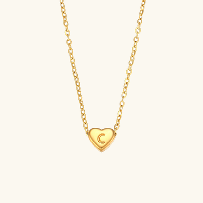 Heart Initial Necklace | Waterproof 18k Gold with Personalization 7