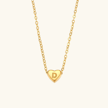 Heart Initial Necklace | Waterproof 18k Gold with Personalization 8