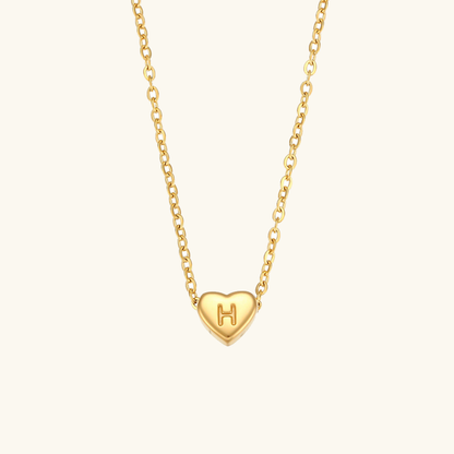 Heart Initial Necklace | Waterproof 18k Gold with Personalization 9