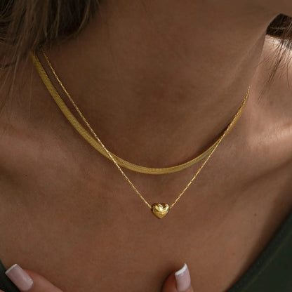 Heart Pendant Necklace | Hypoallergenic 18k Gold-Plated Stainless Steel 1