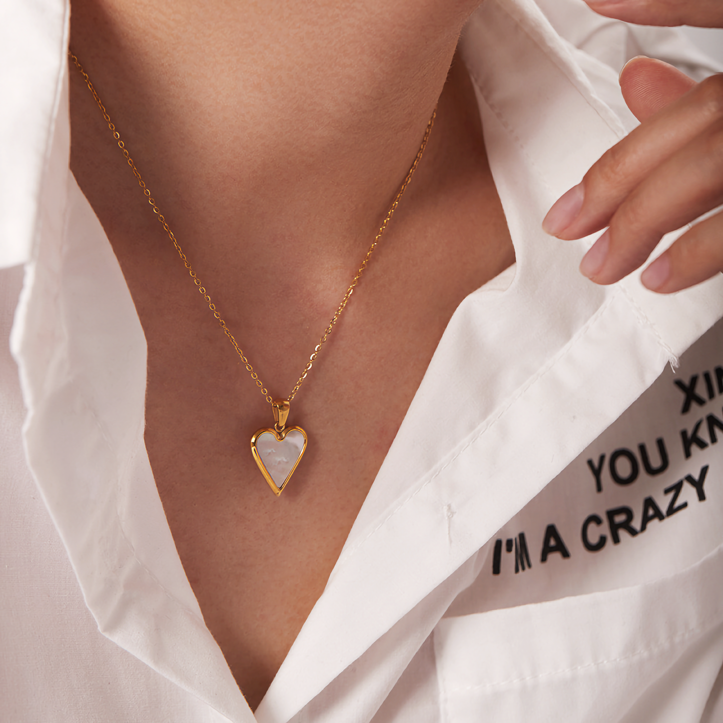 Heart Pendant Necklace | Waterproof Gold Chain with Timeless Design 1