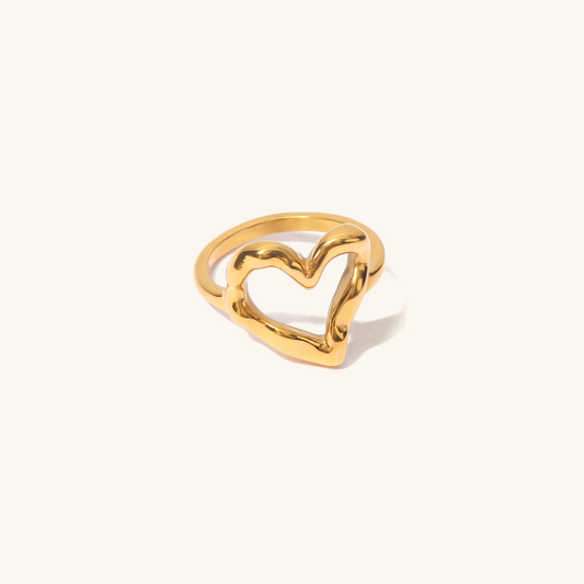 Heart Ring | Lightweight Stainless Steel-Plated 18k Gold Design 0
