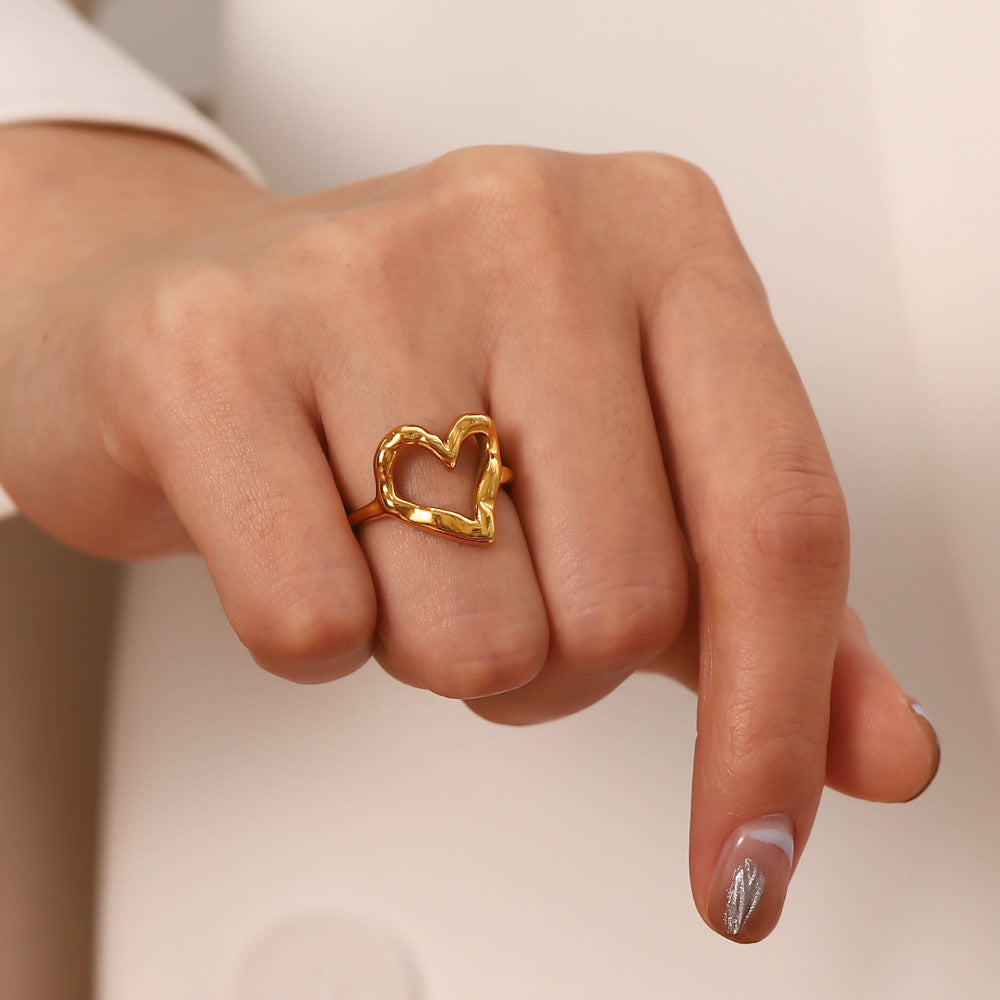 Heart Ring | Lightweight Stainless Steel-Plated 18k Gold Design 1