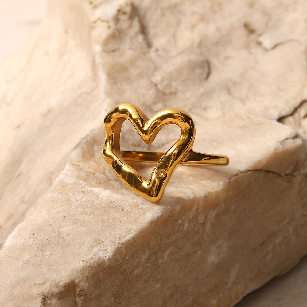 Heart Ring | Lightweight Stainless Steel-Plated 18k Gold Design 3