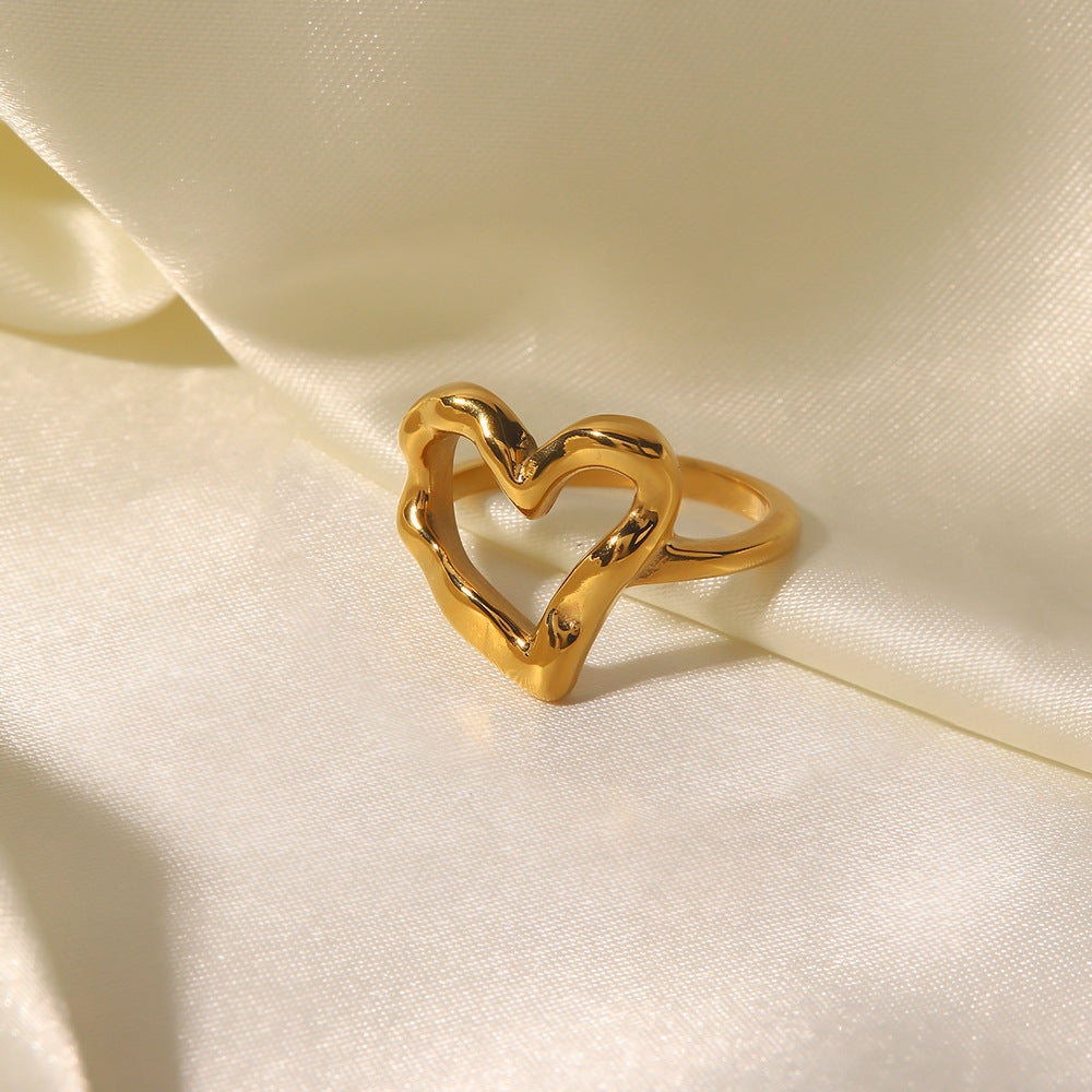 Heart Ring | Lightweight Stainless Steel-Plated 18k Gold Design 6