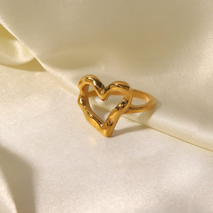 Heart Ring | Lightweight Stainless Steel-Plated 18k Gold Design 6