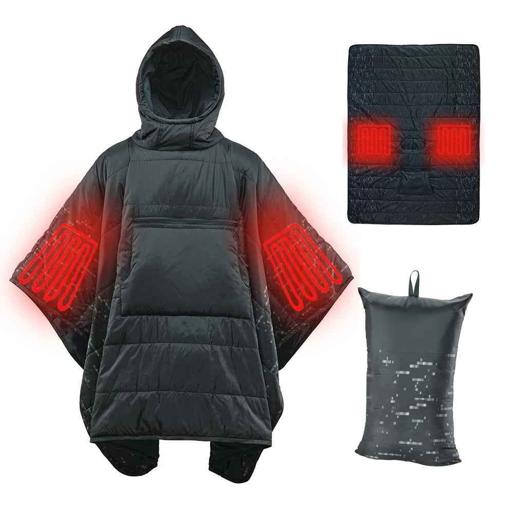 Heated Wearable Blanket | USB Powered 3-in-1 Poncho for Ultimate Comfort 1