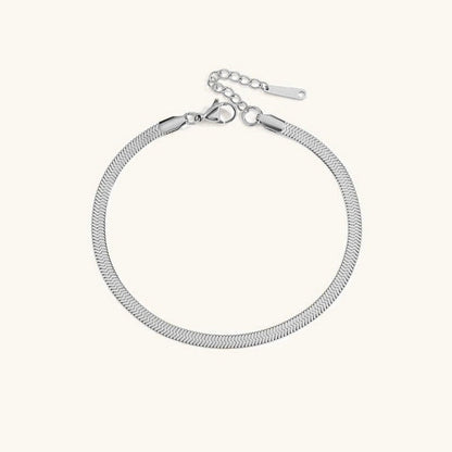 Herringbone Anklet | Elegant 18k Gold-Plated Stainless Steel 5