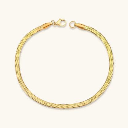 Herringbone Bracelet | Luxurious Gold-Plated Stainless Steel Accessory 0
