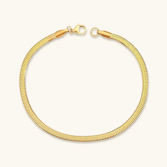 Herringbone Bracelet | Luxurious Gold-Plated Stainless Steel Accessory 0