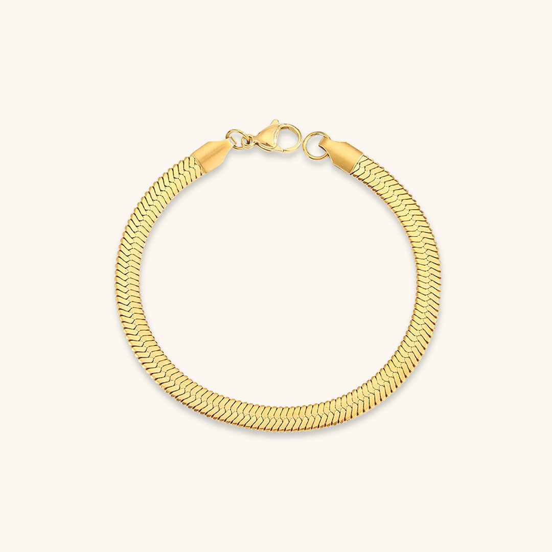 Herringbone Bracelet | Luxurious Gold-Plated Stainless Steel Accessory 8