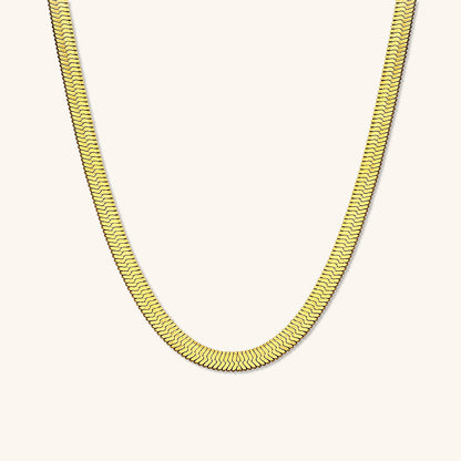 Herringbone Necklace | Ethically Sourced 18k Gold Plated Stainless Steel 0