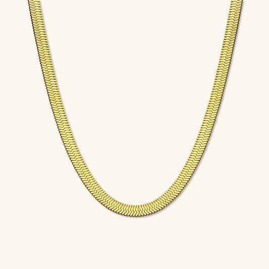 Herringbone Necklace | Ethically Sourced 18k Gold Plated Stainless Steel 0