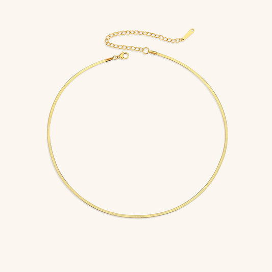 Herringbone Necklace | Ethically Sourced Stainless Steel-Plated 14k Gold 0