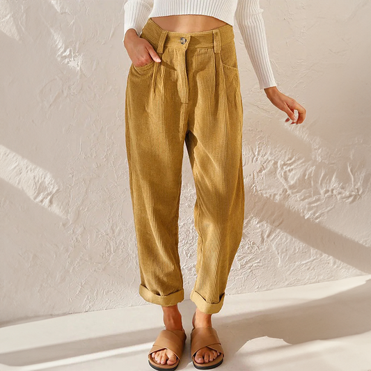 High-Waisted Corduroy Trousers | Timeless Elegance for Every Occasion 0