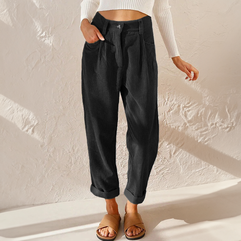 High-Waisted Corduroy Trousers | Timeless Elegance for Every Occasion 3