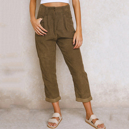 High-Waisted Corduroy Trousers | Timeless Elegance for Every Occasion 7
