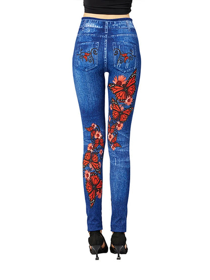 High Waisted Jeggings | Stylish Butterfly Design for Everyday Wear 4