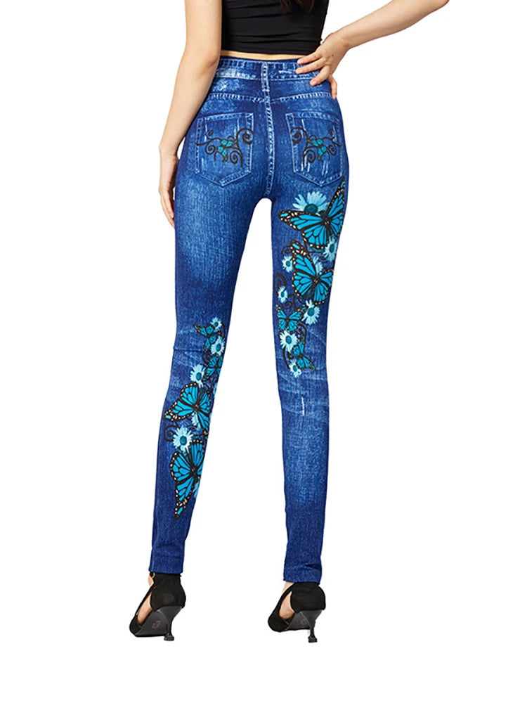 High Waisted Jeggings | Stylish Butterfly Design for Everyday Wear 5