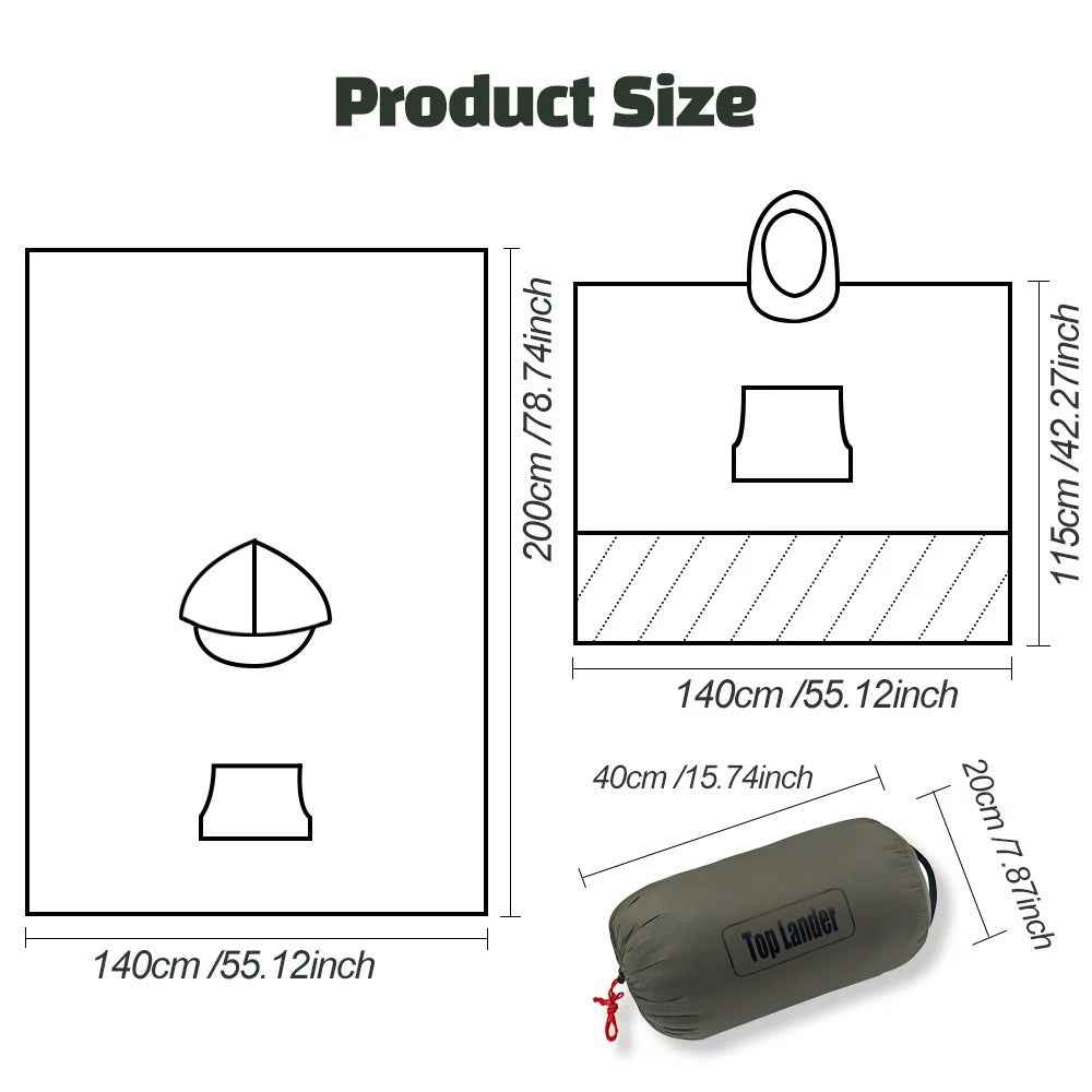Hooded Poncho Blanket | 3-in-1 Outdoor Camping Essential with Waterproof Nylon 5