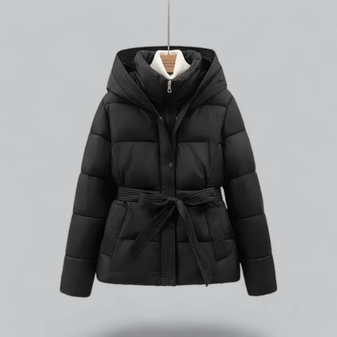 Hooded Puffer Jacket | Warm Belted Design for Winter Comfort 0