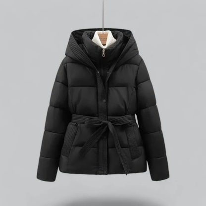 Hooded Puffer Jacket | Warm Belted Design for Winter Comfort 0