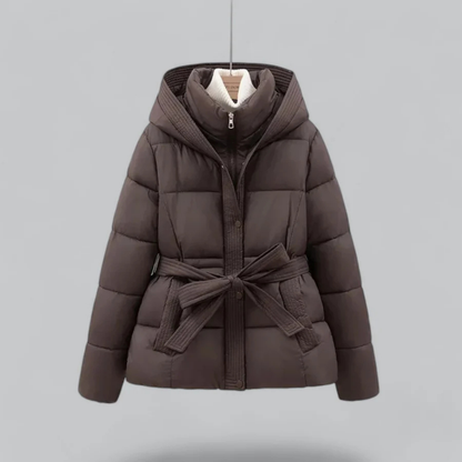 Hooded Puffer Jacket | Warm Belted Design for Winter Comfort 1