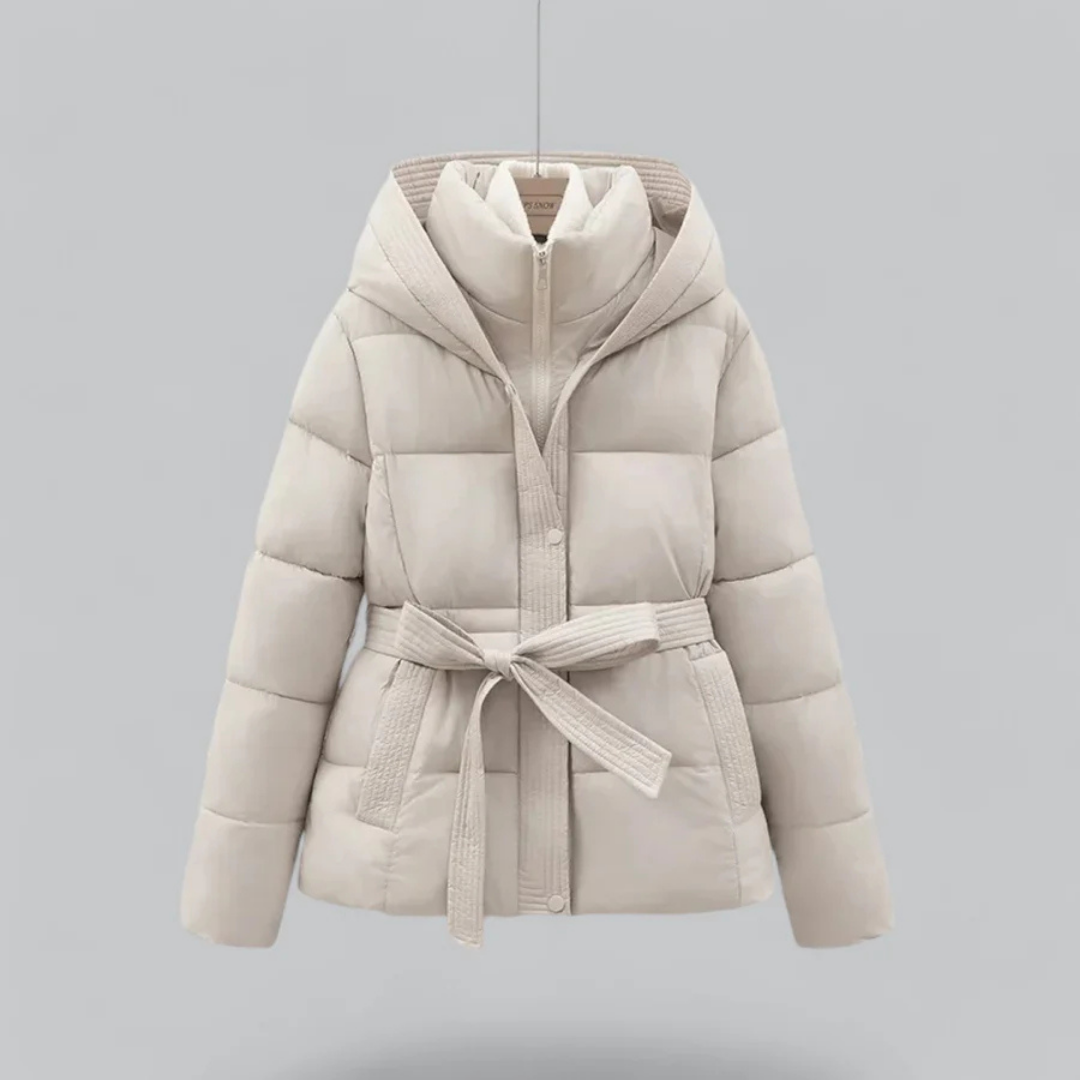 Hooded Puffer Jacket | Warm Belted Design for Winter Comfort 2