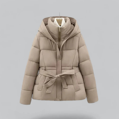 Hooded Puffer Jacket | Warm Belted Design for Winter Comfort 3