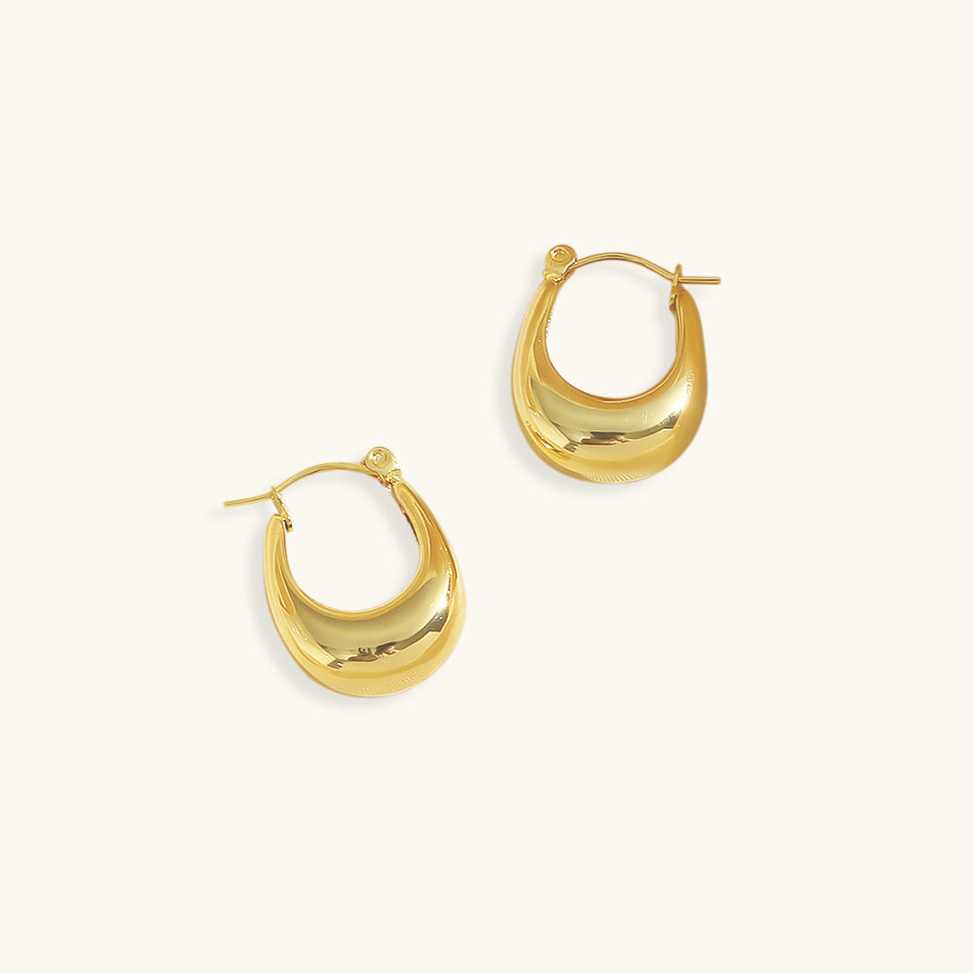 Hoop Earrings | 18k Gold-Plated Stainless Steel with Hypoallergenic Design 0