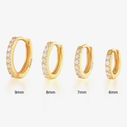 Hoop Earrings | Hypoallergenic S925 Sterling Silver with Pave CZ Stones 1