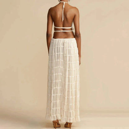 Boho Haltertop & Rok met Mid Taille Set