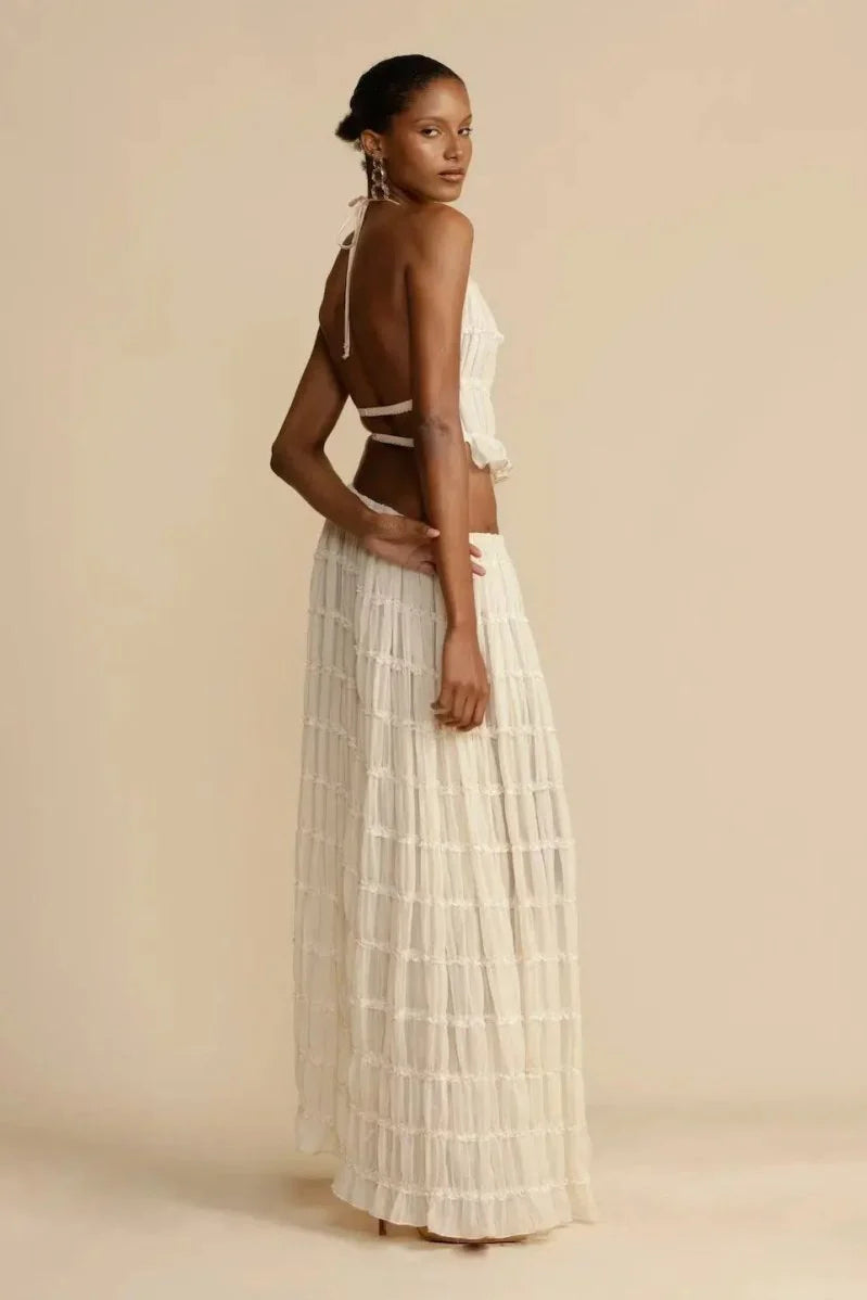 Boho Haltertop & Rok met Mid Taille Set
