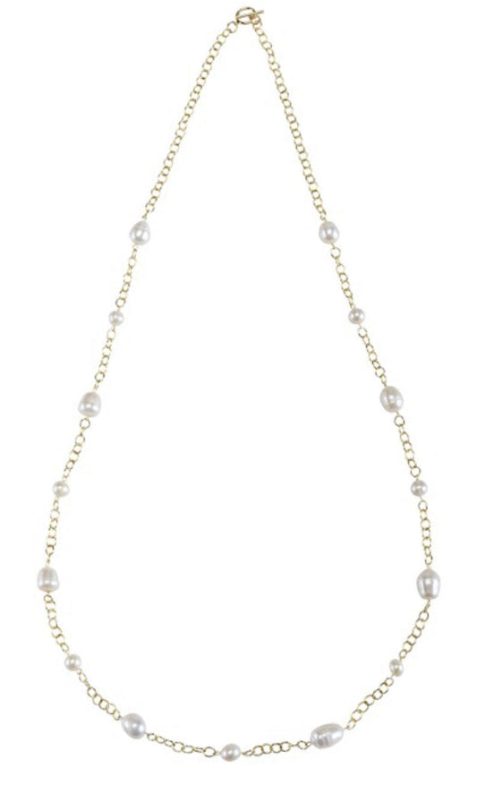 32” 9 Ct. Gold over Brass with 10mm Freshwater Baroque Pearl Necklace
