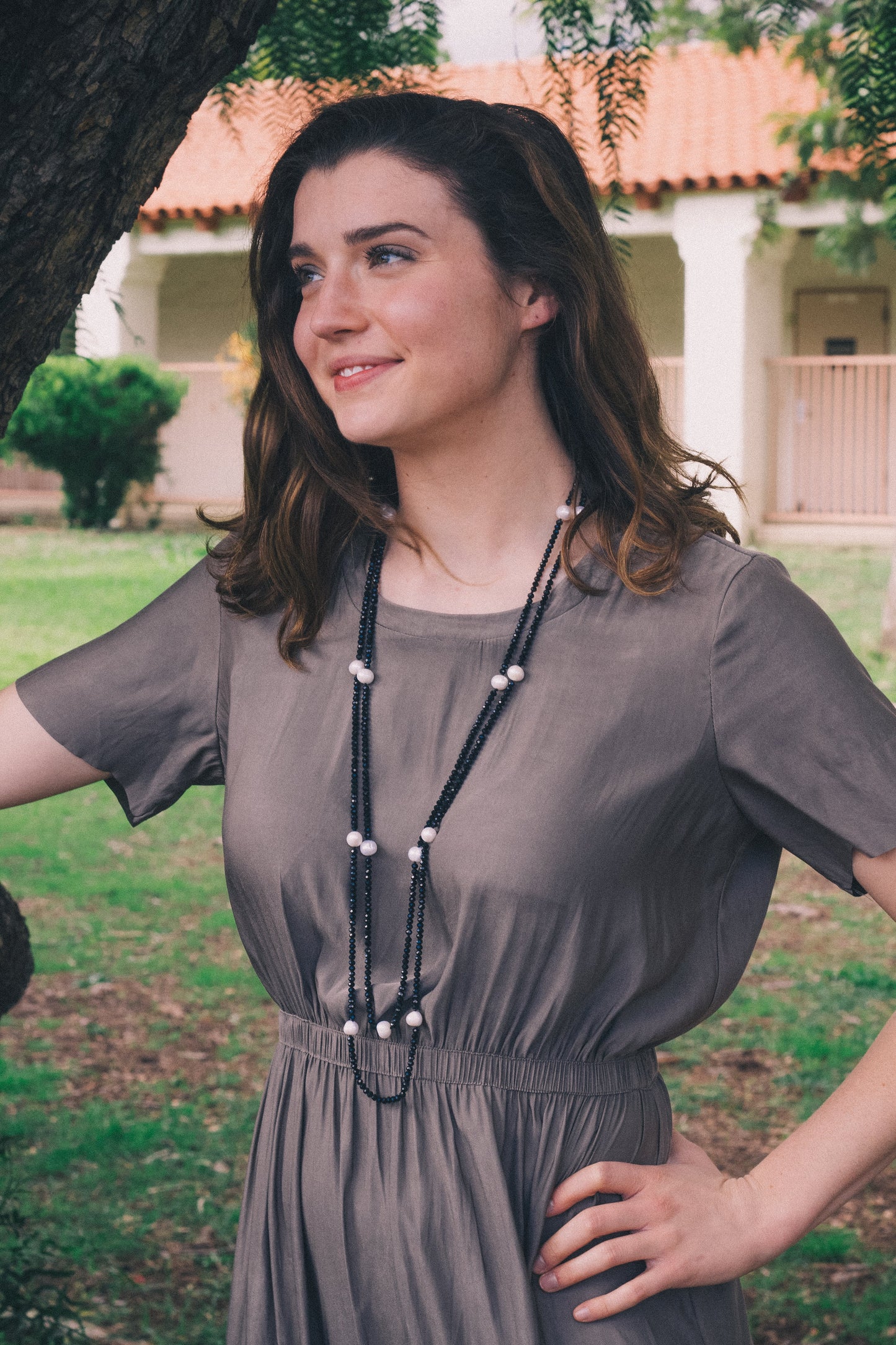 Set di collana con cristalli e perle
