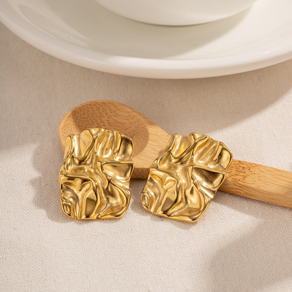 Irregular Shape Gold Earrings | Ethically Sourced 18k Gold-Plated Design 4