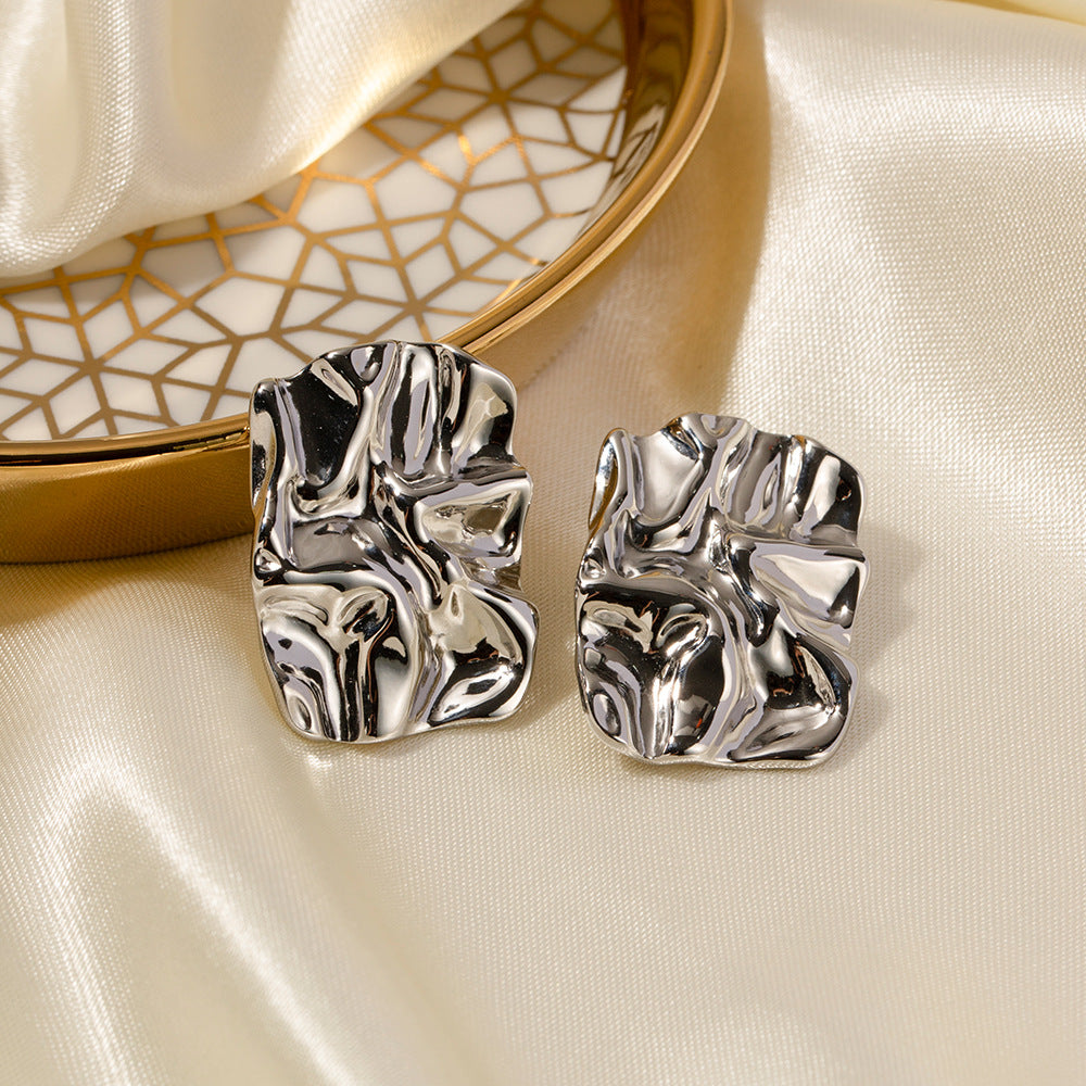 Irregular Shape Gold Earrings | Ethically Sourced 18k Gold-Plated Design 5