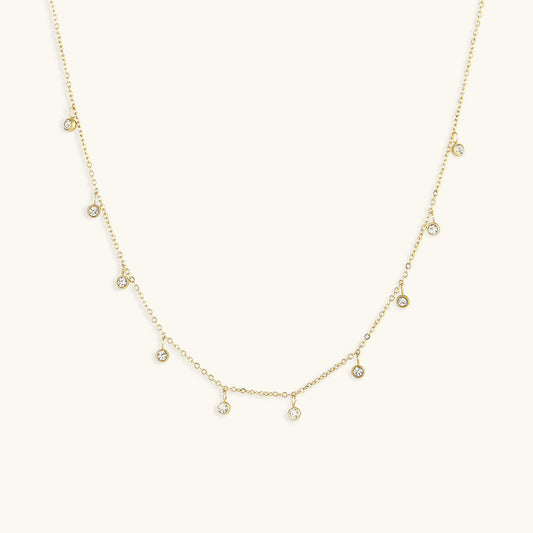 Juliet Gemstone Necklace | 18k Gold-Plated with Diamond Simulants 0