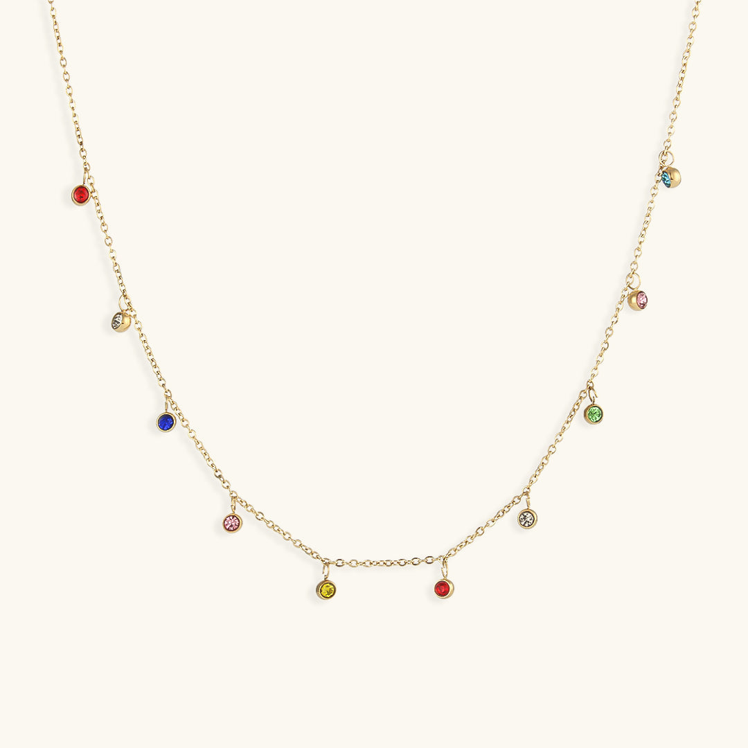 Juliet Gemstone Necklace | 18k Gold-Plated with Diamond Simulants 1