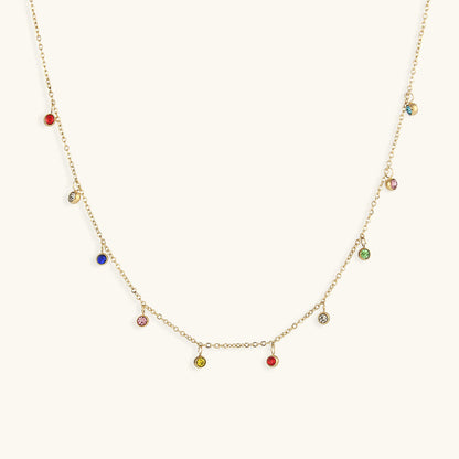 Juliet Gemstone Necklace | 18k Gold-Plated with Diamond Simulants 1