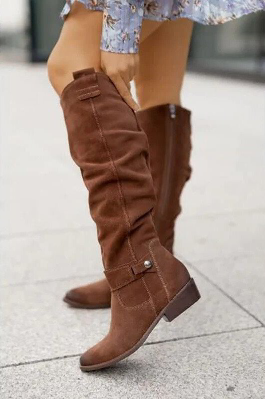 Knee High Slouch Boots | Comfortable Side Zip Long Boots for Women 2