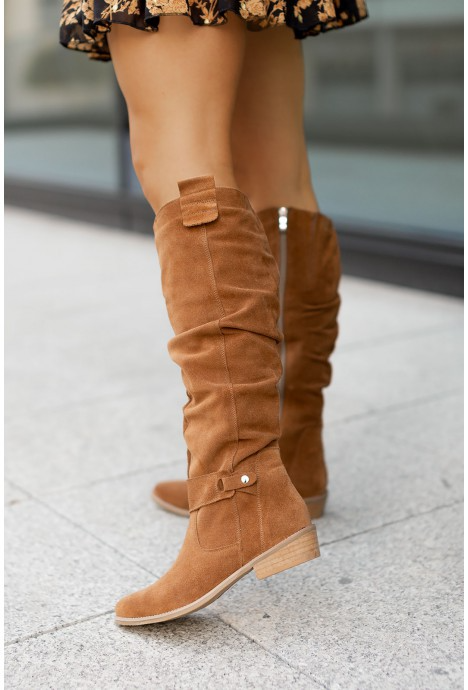 Knee High Slouch Boots | Comfortable Side Zip Long Boots for Women 3