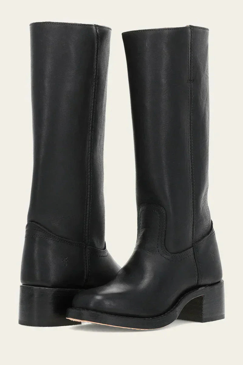 Knee High Women's Boots | Elegant Slim Fit Black Leather Design 9