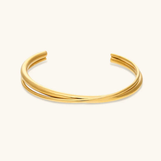 Layered Gold Bangle | Ethically Sourced Stainless Steel-Plated 18k Gold 0
