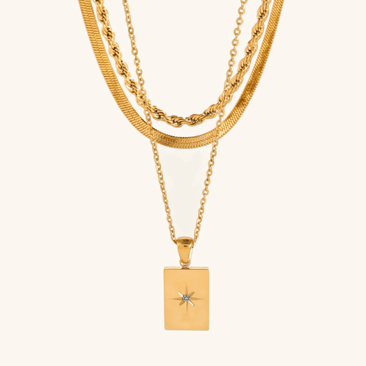 Layered Gold Necklace | Trio of Delicate Chains for Effortless Style 0
