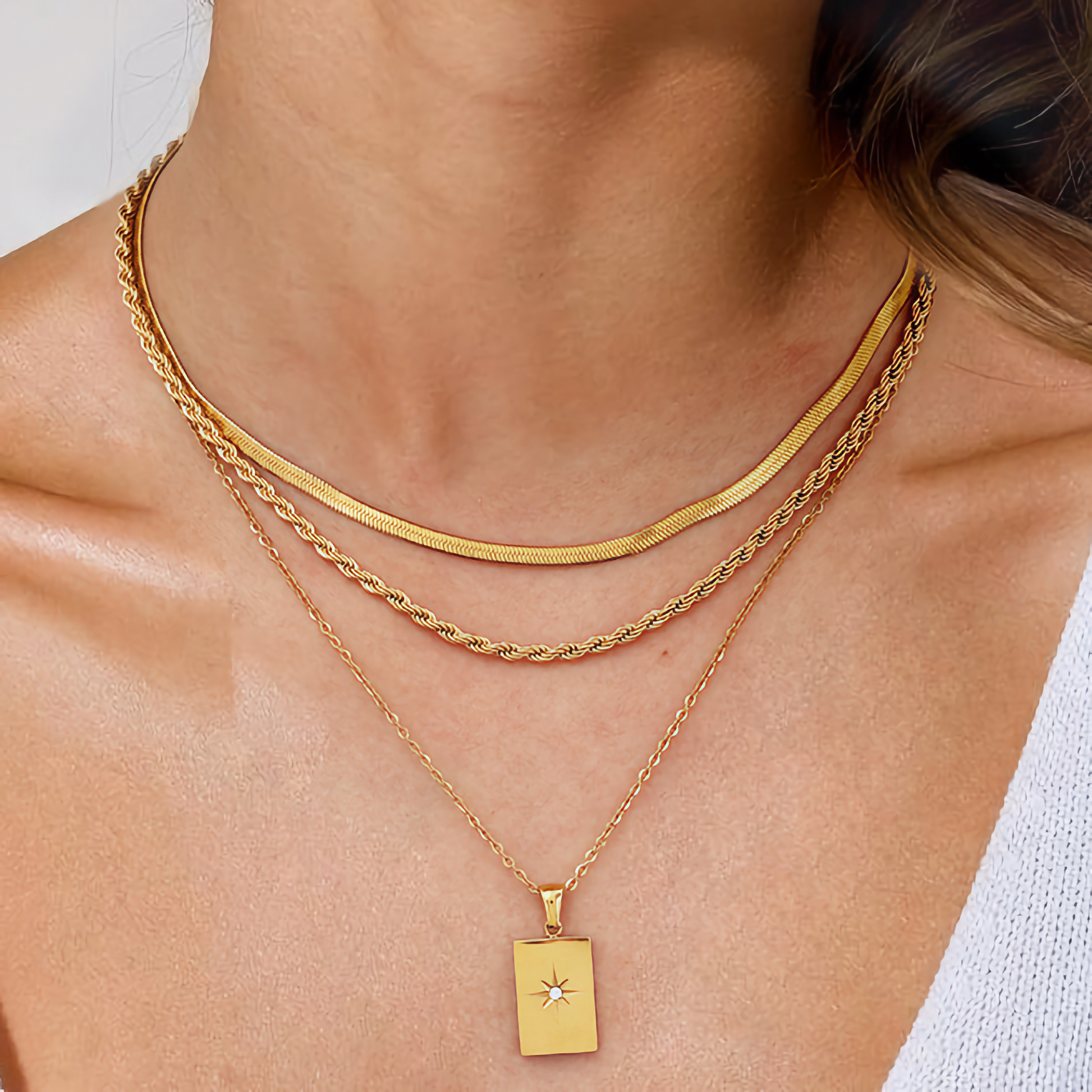 Layered Gold Necklace | Trio of Delicate Chains for Effortless Style 2