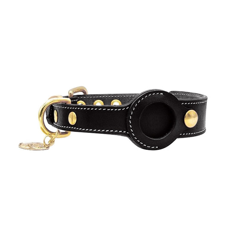 Leather Dog Collar | Real-Time Tracker for Apple AirTag Integration 3