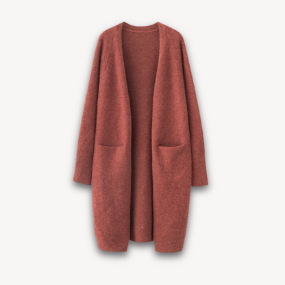 Long Open-Front Cashmere Cardigan 3