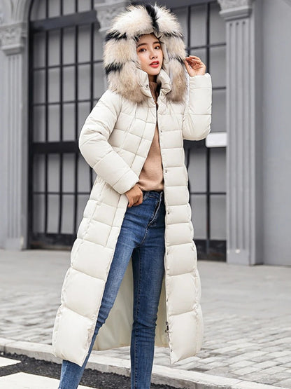 Long Puffer Coat | Stylish Quilted Winter Jacket with Hood and Pockets 3