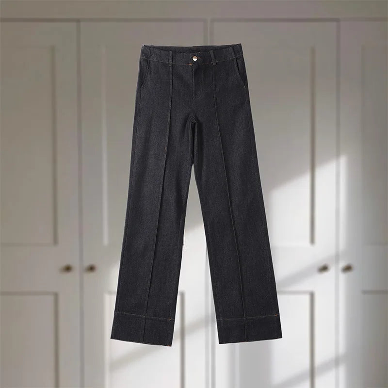 Long Sleeve Dark Wash Denim Set 4